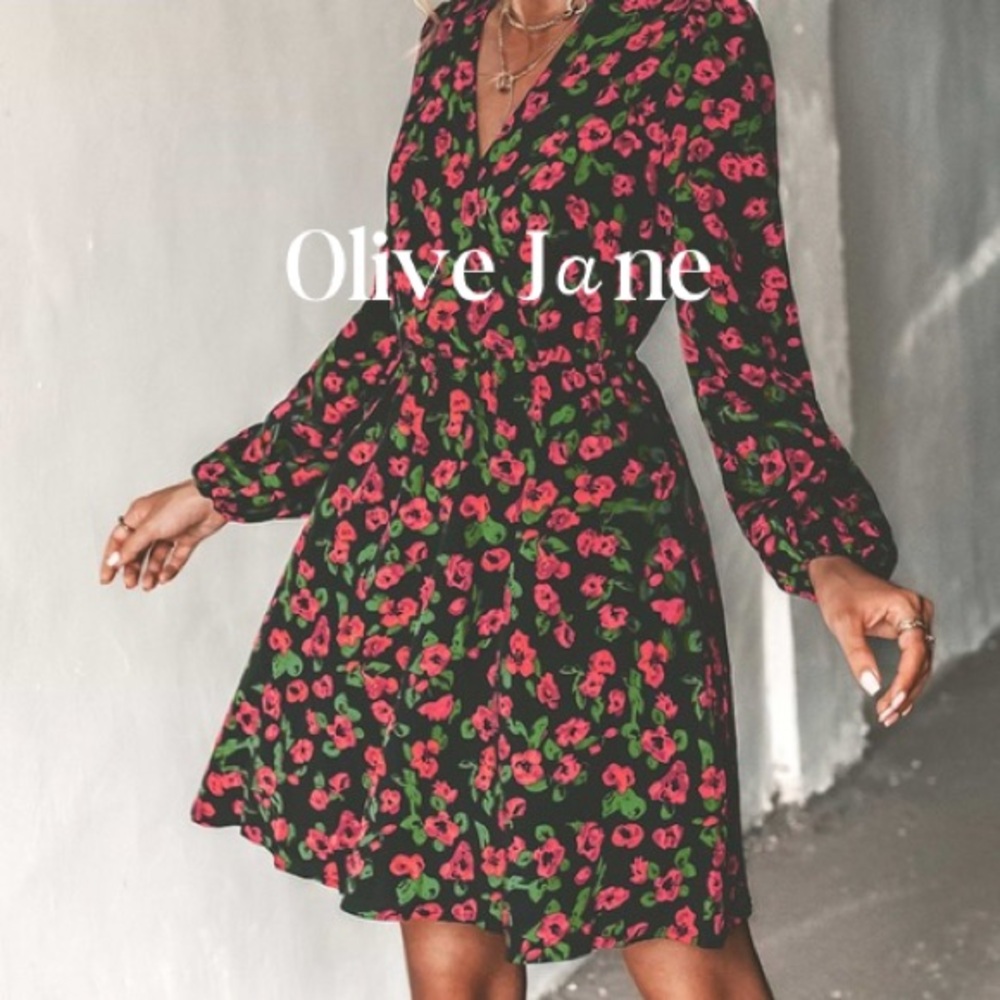 Cupshe Rosemary Floral Mock Wrap Mini Dress